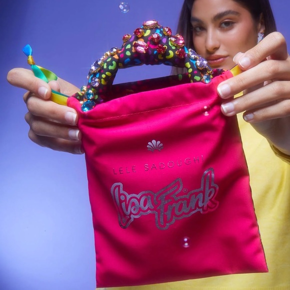 Lele Sadoughi x lisa frank bright rainbow leopard knot crystal headband new - Picture 7 of 17